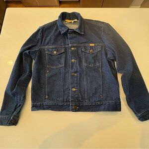 Vintage 90’s Rustler Dark Blue Denim Jacket Made In USA 100% Cotton